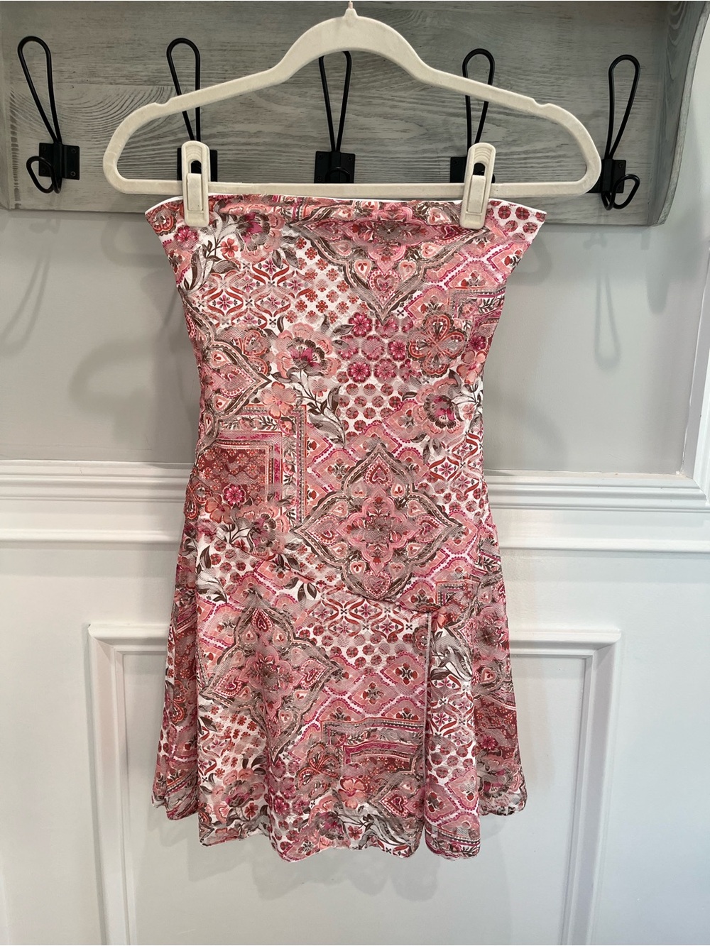 Altar'd State Pink Paisley Floral Strapless Sundress